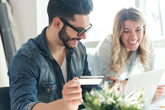 Young couple banking online