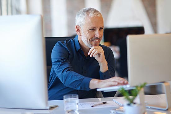 Man using computer